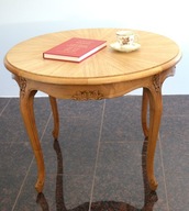 Okrągły rzeźbiony stolik stół kawowy styl ludwikowski