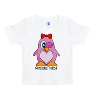 KOSZULKA DZIECIĘCA T-SHIRT ZWIERZĘTA PINGWINY 9-11