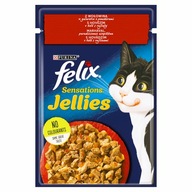 Mokra karma dla kota Felix Sensations Jellies Wołowina i Pomidory 85g