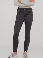H&M HM Jegginsy Super Skinny High jeansy z wysokim stanem ciemnoszare 30/32