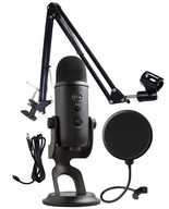 ZESTAW STUDYJNY MIKROFON POJEMNOŚCIOWY BLUE YETI + STATYW + POP