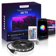 TAŚMA LED 4M RGB USB 5050 Podświetlenie do TV LEDY Pilot APLIKACJA Zestaw