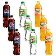 Napój gazowany zero cukru Pepsi Cola + Mirinda + 7Up butelka 9x 0,85l 850ml