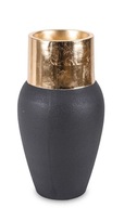 Váza čierna zlatá elegantný kvetináč flakón veľký kryt