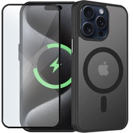 Etui do iPhone 15 Pro Max do MAGSAFE MATT CASE WZMOCNIONE + Szkło pełne 5D