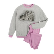 Dievčenské pyžamo, šedo-ružové, mačičky, Tup Tup, veľ. 152