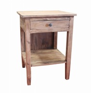 Rustikálna nočná skrinka s policou - Unikátny nábytok z dreva
