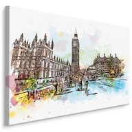 Obraz na plátne LONDON Big Ben Akvarel 120x80