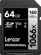 Lexar SDXC 64GB Professional 1066x UHS-I