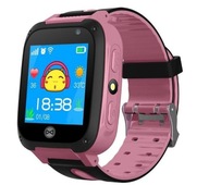 Smartwatch dziecięcy różowy zegarek na kartę SIM z lokalizacją różowy