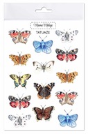Tetovanie umývateľné Motýle, realistické maľované ilustrácie
