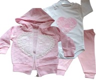 DRES 3 cz. komplet body bluza spodnie wyprawka 56- 62 cm noworodek