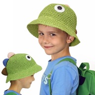 Kapelusz słomkowy bucket hat DINO dinozaur zielony