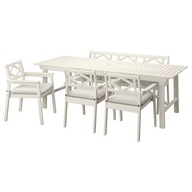 IKEA BONDHOLMEN Stôl a 3 stoličky s podlahami.+lavica Froson/Duvholmen béžová