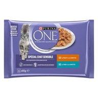 Purina One mokra karma dla kotów wrażliwych kurczak tuńczyk 4x85g