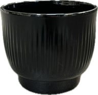 Doniczka ceramiczna czarna 15 cm na nóżce