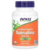 NOW Foods, Certified Organic Spirulina, 3,000 mg, 200 Tablets (500 mg Per T