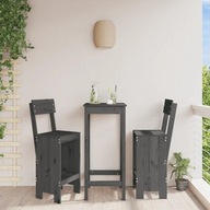 Barové stoličky 2 ks sivé 40x48,5x115,5 cm borovicové drevo