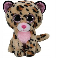 BEANIE BOOS BRĄZOWY/RÓŻOWY LEOPARD LIVVIE, 15 CM - REGULAR