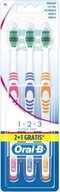 Oral-B Classic Care 1 2 3 Medium Zubná kefka 3 ks