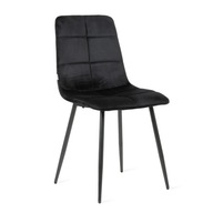 Krzesło TRISS welurowe czarne 44x57x88 cm HOMLA