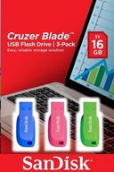 SANDISK CRUZER BLADE 16 GB PENDRIVE USB 2.0 3-PACK