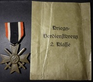 Kriegsverdienstkreuz 2 klasy z mieczami+ torebka Rudolf Tham