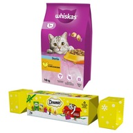 WHISKAS Sterile sucha karma dla kota z kurczakiem 14 kg + DREAMIES 2x60 g