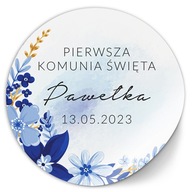 Zestaw 54 naklejek PIERWSZA KOMUNIA podziękowanie