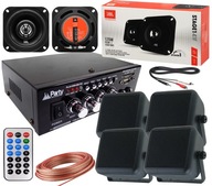 JBL 4 KOLUMNY NAŚCIENNE SUFITOWE WZMACNIACZ BLUETOOTH USB AUX NAGŁOŚNIENIE