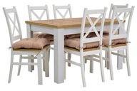 Kuchenny zestaw stół z 6 krzesłami + poduszki BEŻ