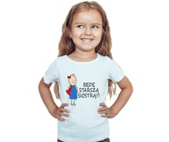 T-shirt dla Dziecka Koszulka dla Dziewczynki Będę Starszą Siostrą