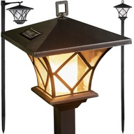 Lampa Solarna LED Ogrodowa Wbijana Efekt Płomień Ogień Lampka Czarna 155 cm