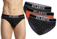 ATLANTIC SLIPY męskie sportowe Khaki/Pomarańcz/Grafit 151 3-pak *M*