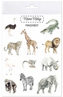 Magnety Zvieratá Afriky, realistické maľované ilustrácie