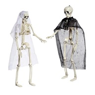 Halloweenská ľudská kostra model kostí rekvizity Halloweenska výzdoba hrobu deti