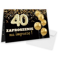 Zaproszenia na 40 Urodziny Złota 40 / Koperta Biała WB_24