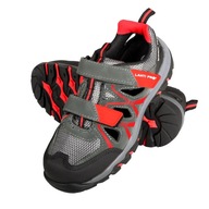 Sandále semiš/pletené šedo-červené, S1 SRA, "42" LAHTI PRO (L3060342)