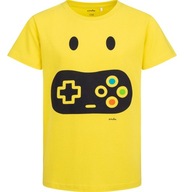 T-shirt chłopięcy Koszulka dziecięca Bawełna żółty 158 GamePad Endo