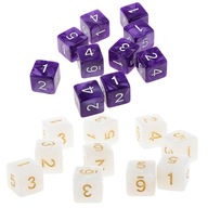 20Pcs/Pack Opaque Six Sided White and Purple