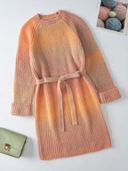 SHEIN Sukienka sweter ombre z raglanowymi rękawami 12/13L