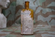 Stara butelka apteczna etykieta szkło