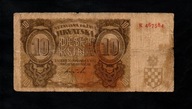 BANKNOT CHORWACJA -- 10 kuna -- 1941 rok (B23)