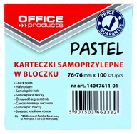 Karteczki samoprzylepne bloczek notes PASTELOWY NIEBIESKI 76x76mm 100 szt