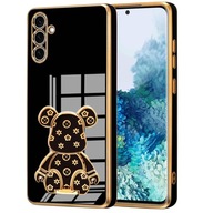 ETUI GLAMOUR DO SAMSUNG A13 5G MIŚ UCHWYT PODSTAWKA BEAR SILIKON + SZKŁO