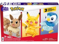 MEGA CONSTRUX STAVEBNÉ BLOKY 583 EL. POKEMON TRIO PIKACHU VEĽKÁ SADA