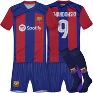 Strój Piłkarski LEWANDOWSKI 9 Barcelona Koszulka Spodenki Getry 122