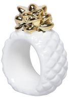 Obrúčka na obrúsok ANANAS biela keramická glamour krúžky