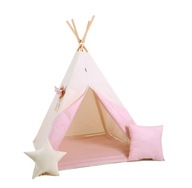 Namiot tipi dla dzieci, bawełna, okienko, poduszka, słodka lukrecja