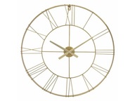 Nástenné hodiny, kovové, zlaté, O 70 cm